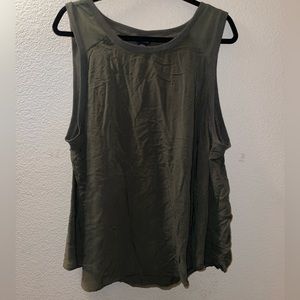 Torrid Olive Green Challis Ribbed Tank